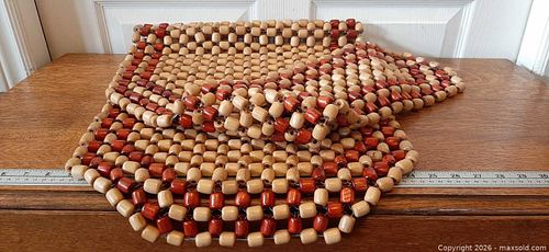 Classic vintage wooden beaded car seat cover (1 of 6)