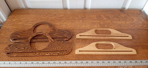 Vintage wooden purse or handbag handles (1 of 3)