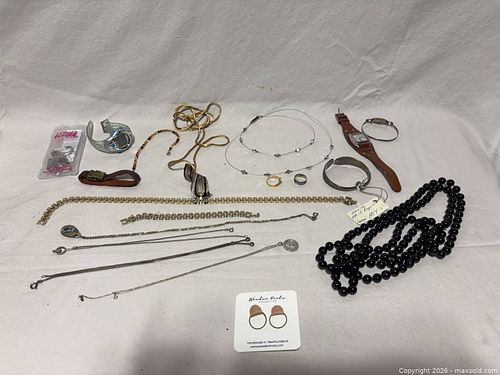 Mixed Jewelry Lot — Necklaces, Bracelets, Rings, Earrings, Watches (1 of 6)