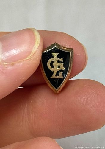 (1/16 10K) Klein Gold Filled Black Enamel Lapel Pin (1.37g) (1 of 12)