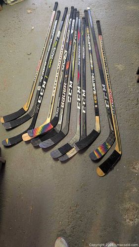 Lot of 12 Mixed-Brand Hockey Sticks (Composite & Wood) (1 of 5)