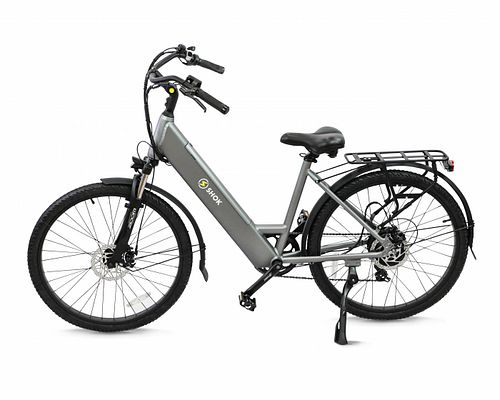 SHOK Nova - Argent, Step-Through City Ebike, 48V, 500W, 10.4Ah, 500Wh, Shimano, Zoom, Kenda, KMC, MXUS, Promax, IP65, SKE9400AG, **NEW, IN-BOX** (1 of 13)