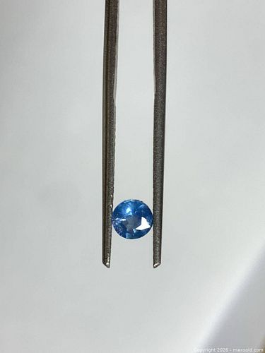 (0.43 CT ) QUALITY COLOUR! ROUND GENUINE BLUE SAPPHIRE  (1 of 4)