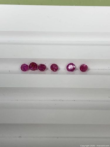 [0.91 CTW] NATURAL ROUND RUBY LOT | 6 Stones | 2.8mm | Vibrant Red | Chipped (1 of 4)