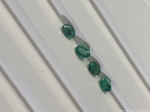 1.01 CTW NATURAL BRAZILIAN EMERALD LOT | 4x 5x3mm Oval Cut | Loose Gemstones (1 of 5)