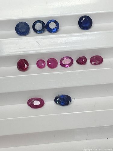 RARE [3.40 CTW] NATURAL SAPPHIRE + RUBY LOT | 12 Stones | Mixed Cuts | Royal Blue + Pink R (1 of 5)