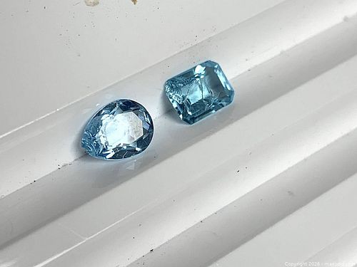 STUNNING [2.01 CTW] NATURAL AQUAMARINE LOT | RARE Sky Blue | Oval + Emerald Cut Gems (1 of 4)