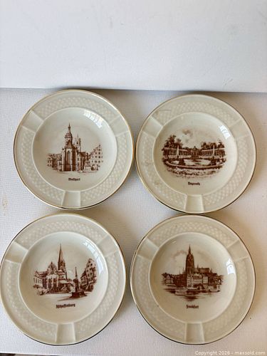 Johann Haviland Porcelain Saucers with German City Transfer Prints (1 of 5)