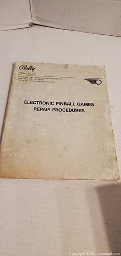 BALLY PINBALL REPAIR MANUAL  (1 of 3)