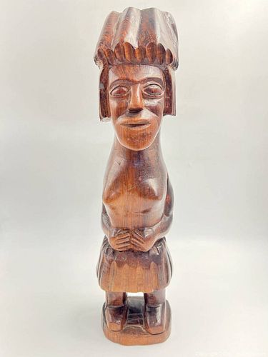 Vintage Large Carved Wooden Tribal / Tiki Figure Statue (1 of 5)