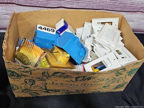 Mixed Electrical Supplies Lot: Wall Plates, Boxes, Hardware (1 of 8)