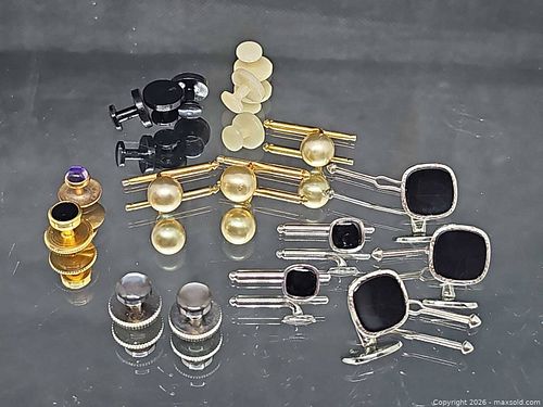 Vintage Swank & Unmarked Cufflinks and Shirt Studs Lot (1 of 10)