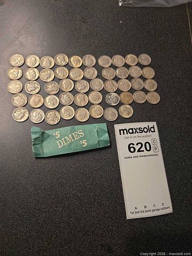 48 Silver US Dimes (Pre-1965) UNSEARCHED (1 of 13)