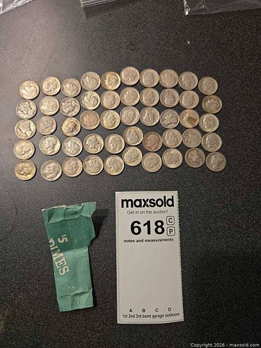 50 Silver Dimes (pre-1965) UNSEARCHED (1 of 10)