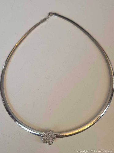 Kitsinian 14K Two-Tone Omega Herringbone Necklace & 14K Charm (1 of 17)