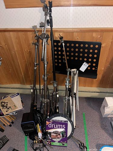 Drum Hardware Lot With REMO Pad and BOSS Amp (1 of 9)
