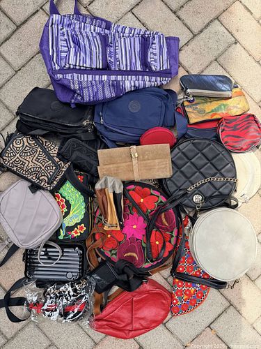 Assorted Non-Designer Bags Lot, 10+ Fabric, Faux Leather, Suede (1 of 8)