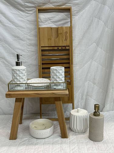 Bamboo Bathroom Bathtub Caddy Accessory Lot  (1 of 6)