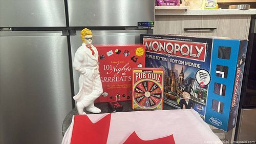 Lot of Board Games, Tin Game, Novelty Items & Canadian Flag (1 of 3)