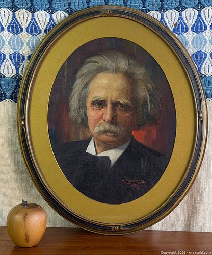A. LINUS 1925 Portrait of Mark Twain Oil Painting, Omaha (1 of 7)