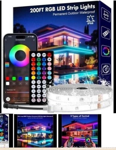 200 Ft Outdoor/Indoor Waterproof LED Strip Lights with 2 Remotes  (1 of 3)
