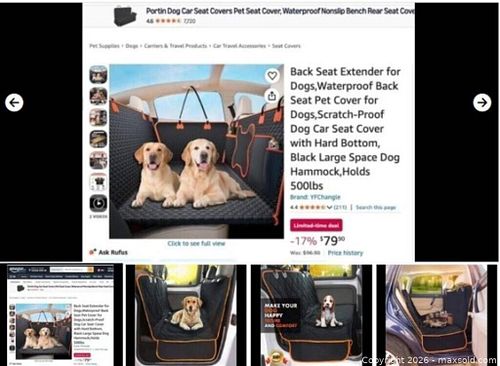 Quilted Dog Rear Seat Cover (1 of 3)