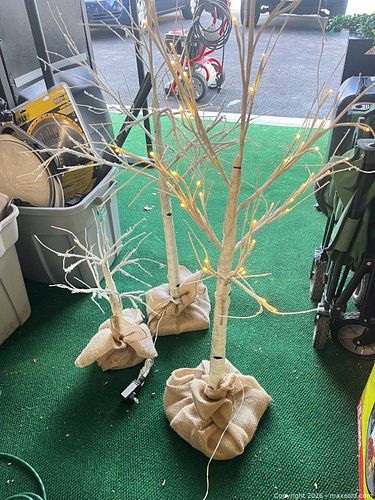 Set of 3 Lighted Faux Birch Decorative Trees, Warm White LEDs (1 of 3)