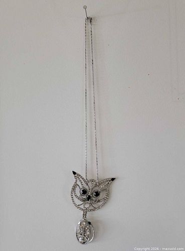 Vintage Rhinestone Cat Necklace (1 of 3)