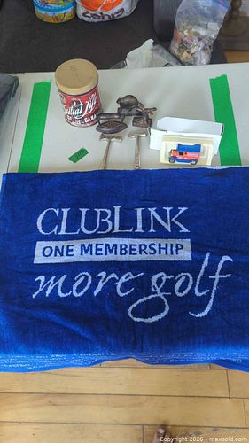Collectible Tin, Diecast Van, ClubLink Golf Towel & Metal Figurines (1 of 5)