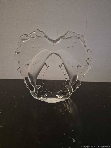 Clear Glass Dolphin and Heart Figurine, 3–6 in (1 of 5)