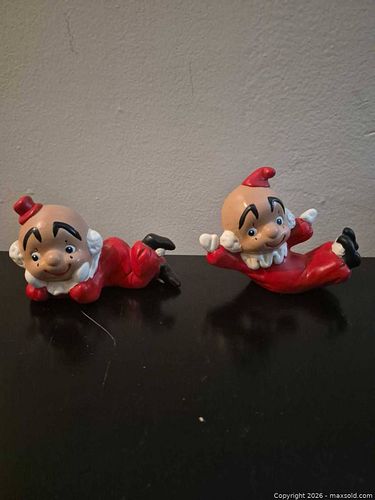 Lot of 2 Ceramic Figurines - Clown & Elf, 3-5 in (1 of 5)