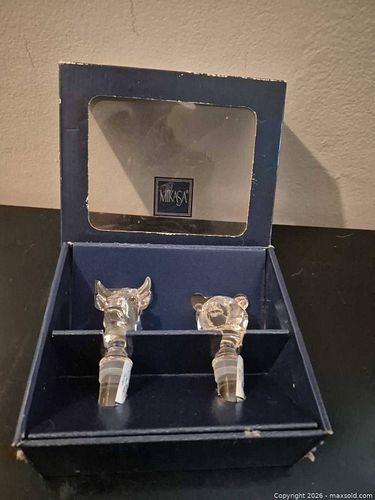 Mikasa Crystal Animal Head Bottle Stoppers — Set of 2 (1 of 5)