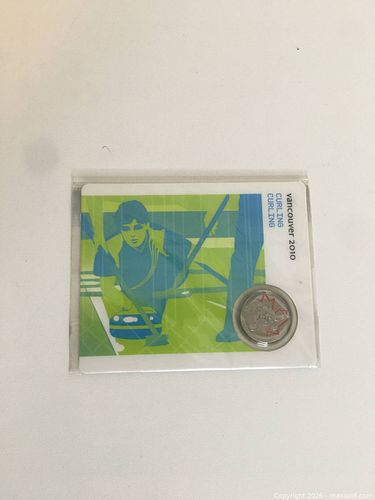 2010 Royal Canadian Mint Curling Olympic 25¢ Collector Coin Card (1 of 4)