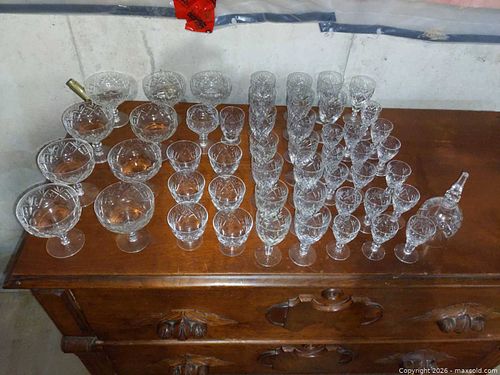 Clear Cut Crystal Glassware Set — Approximately 40 Pieces (1 of 1)