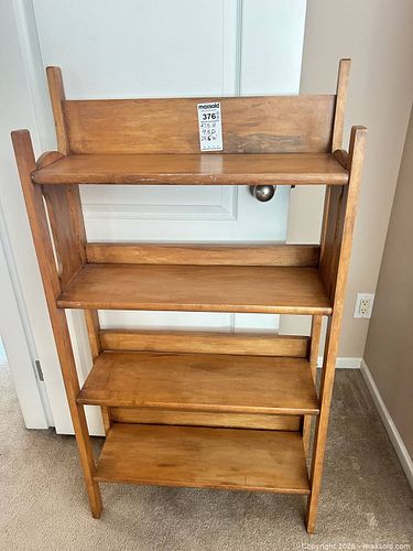 Solid Wood Bookcase Shelf, Light Brown, 25.5" W x 47.5" H (1 of 6)