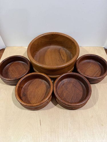 Himark Gourmet Kitchen Teak Wooden Bowl Set of 5 (1 of 13)