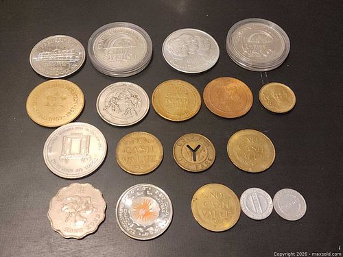 Mixed Commemorative Coins & Tokens, Silver/Brass/Copper, 6–15 pcs (1 of 6)