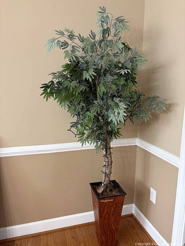 78-inch Artificial Tree with Planter & String Lights (1 of 5)