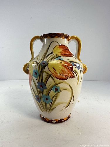 Italian Hand-Painted Ceramic Floral Vase, 8–10 in (1 of 3)