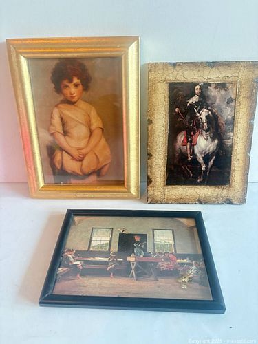 Three Framed Prints: Portrait, Equestrian & Interior Scenes (1 of 7)