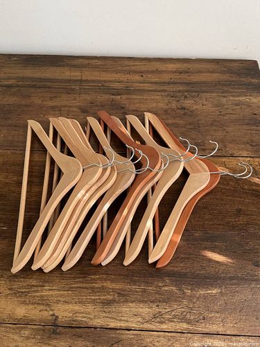 Mixed Lot of 10 Wood Clothing Hangers (1 of 3)