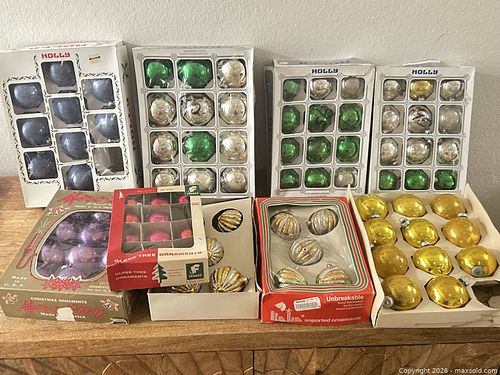 9 Boxes Vintage Glass Christmas Ornaments  (1 of 8)