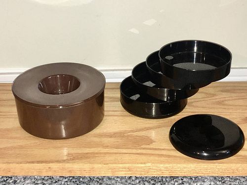 2 vintage MCM PLASTICS - RINO PIROVANO ITALY tiered jewellery box - GUSTAVSBERG SWEDEN ashtray (1 of 14)