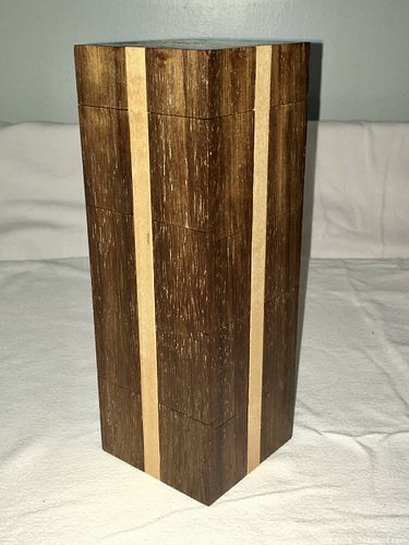 vintage ROSEWOOD & SATINWOOD PUZZLE BOX  (1 of 14)