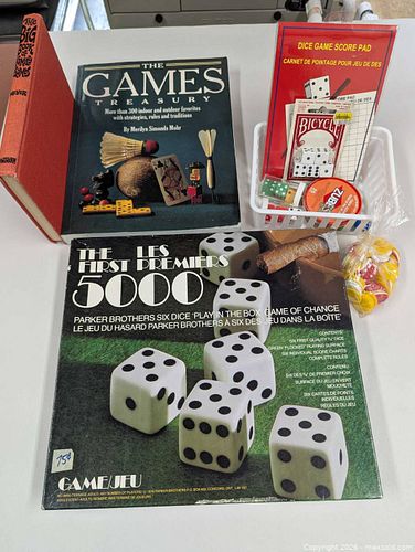 Vintage Board Game Lot: Parker Brothers 5000, Cards, Dice, Tokens (1 of 7)