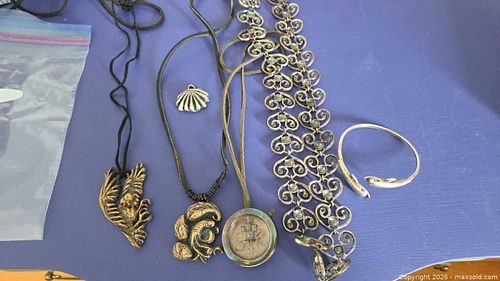 Silver-Tone Animal Motif Cuff Bracelet and Multiple Necklaces (1 of 14)