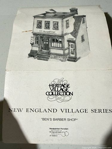 Department 56 Ben's Barbershop Porcelain Village Building (1 of 3)