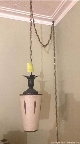 vintage mid-century modern MCM hanging swag lamp (1 of 11)