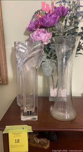 vintage Mikasa Art Deco lead crystal vase featuring a V-shaped, fluted rim + more! (1 of 6)