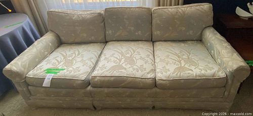 3-Seater Light Beige Floral Jacquard Fabric Sofa (1 of 3)